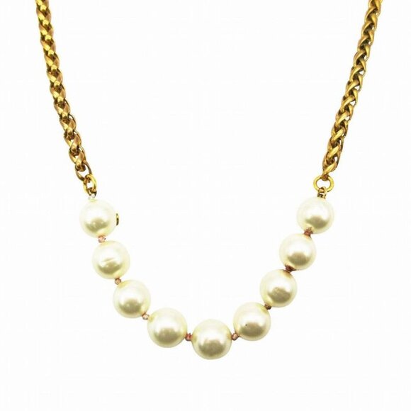 Chanel Jewelry - Chanel Vintage Pearl Gold Long Chain Necklace